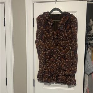 Olivaceous Brown and Purple Dress